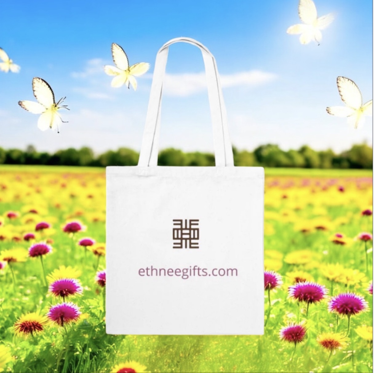 ETHNEEGIFTS Tote Bag Adinkra symbols Knowledge