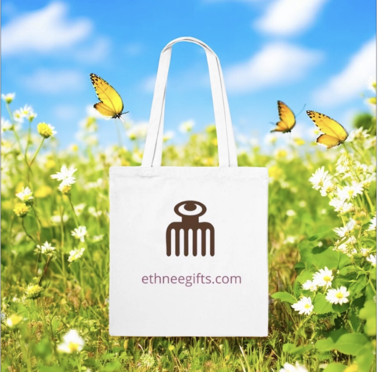 ETHNEEGIFTS Tote Bag Adinkra symbols Beauty