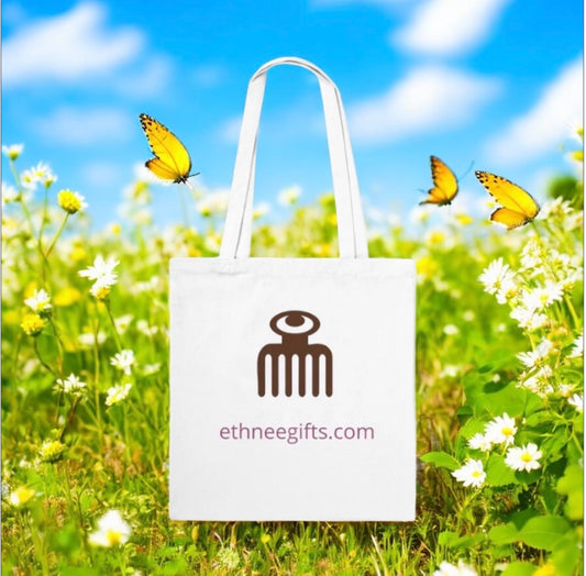 ETHNEEGIFTS Tote Bag Adinkra symbols Beauty