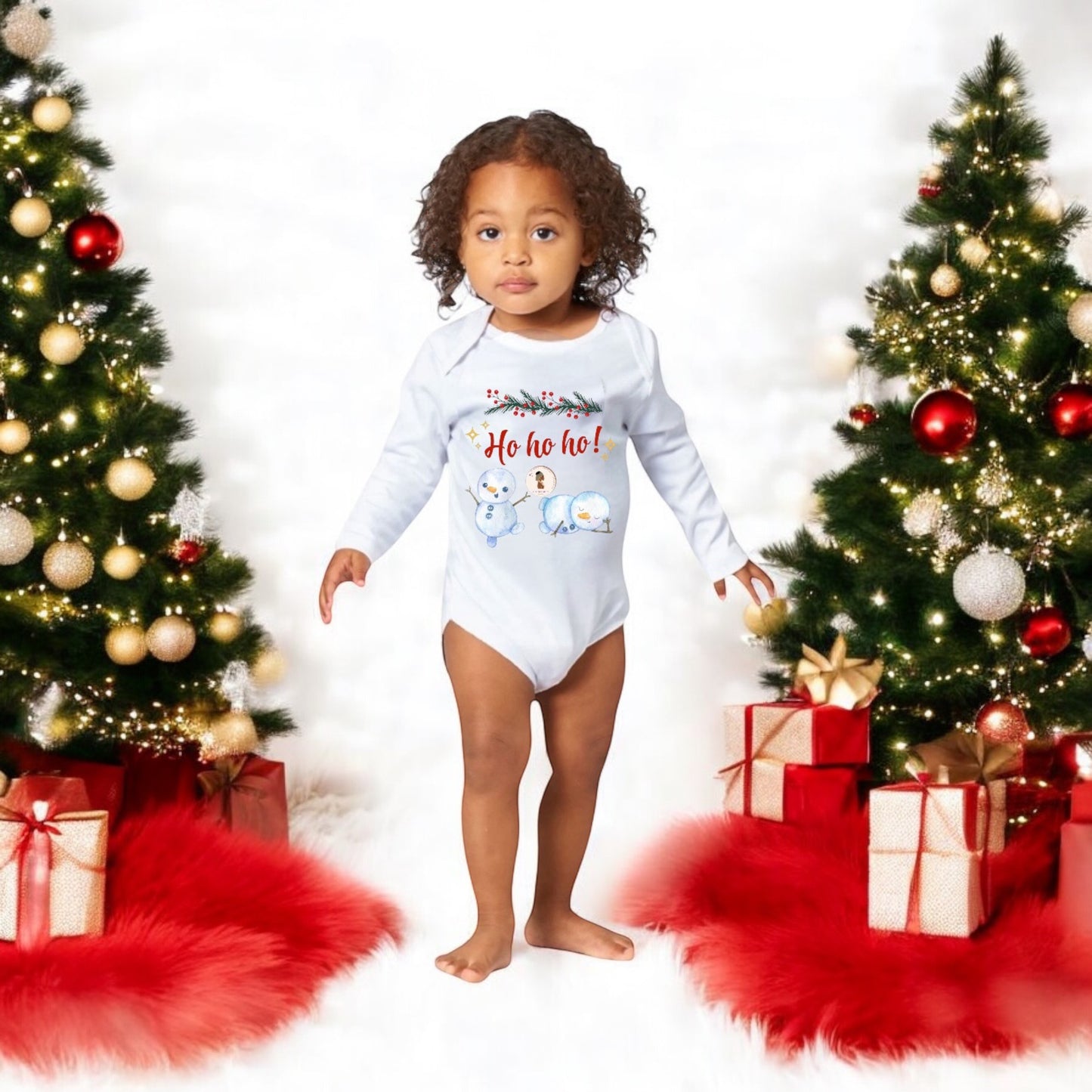 ETHNEEGIFTS Baby Long Sleeve Bodysuit SNOWMEN