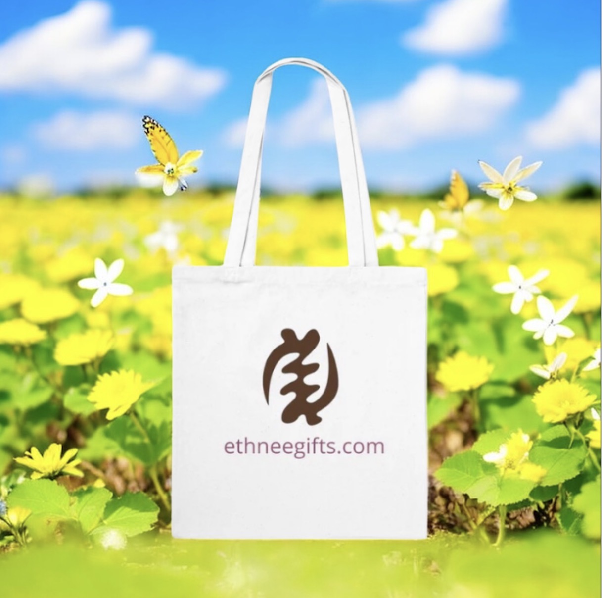 ETHNEEGIFTS Tote Bag Adinkra symbols GOD