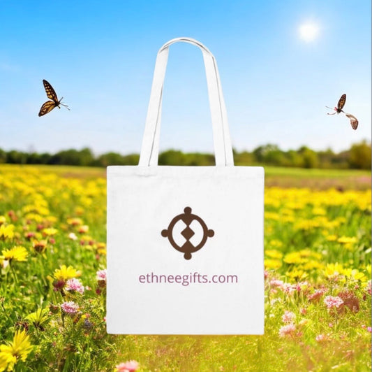 ETHNEEGIFTS Tote Bag Adinkra symbols Hope & Faith