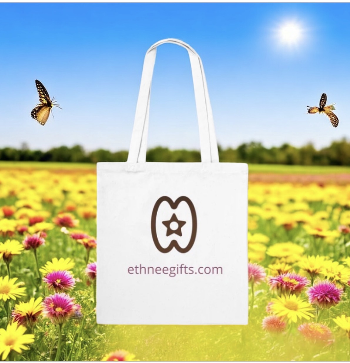 ETHNEEGIFTS Tote Bag Adinkra symbols Hope