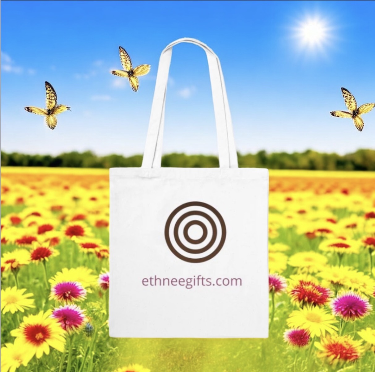ETHNEEGIFTS Tote Bag Adinkra symbols Charisma ,Leadership & Greatness