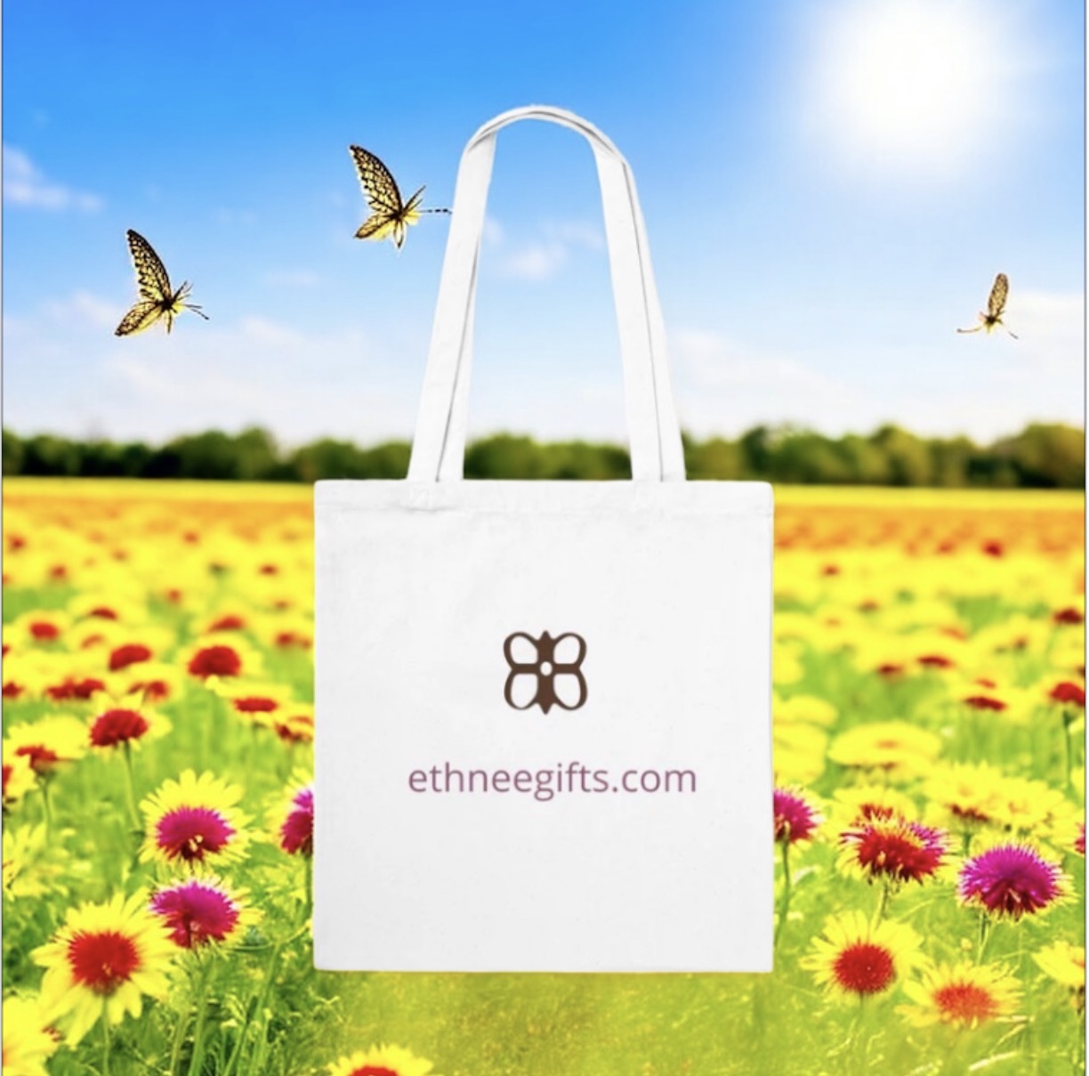 ETHNEEGIFTS Tote Bag Adinkra symbols Compassion