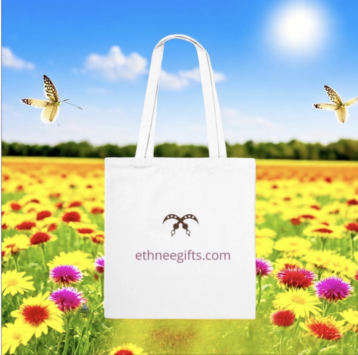 ETHNEEGIFTS Tote Bag Adinkra symbols Courage & Heroism