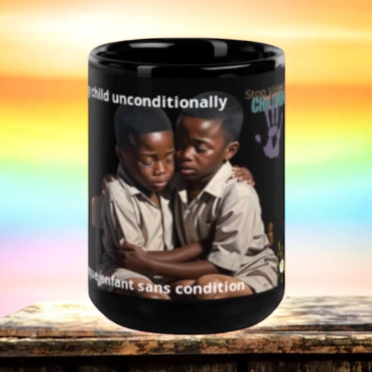 ETHNEEGIFTS Black Glossy Mug Stop Violence & Bullying Collection