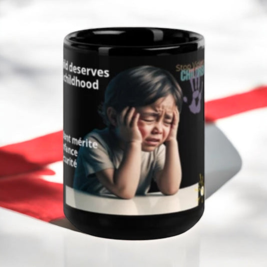 ETHNEEGIFTS Black Glossy Mug Stop Violence & Bullying Collection