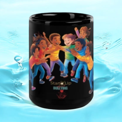 ETHNEEGIFTS Black Glossy Mug Stop Bullying Collection