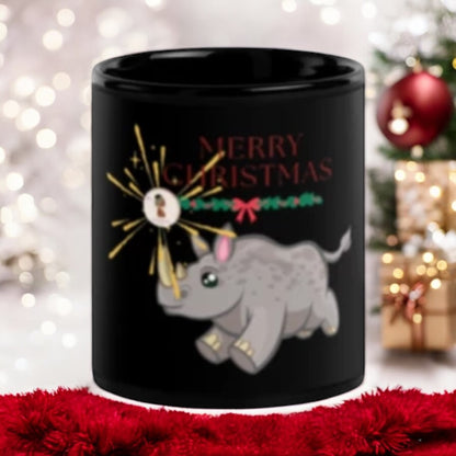 ETHNEEGIFTS Black Glossy Xmas Mug