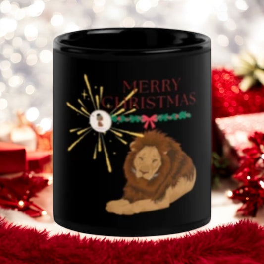 ETHNEEGIFTS Black Glossy Xmas Mug