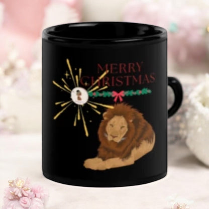 ETHNEEGIFTS Black Glossy Xmas Mug