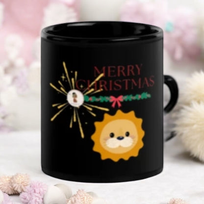 ETHNEEGIFTS Black Glossy Xmas Mug