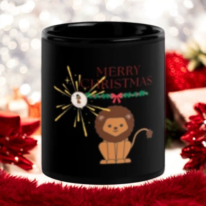 ETHNEEGIFTS Black Glossy Xmas Mug