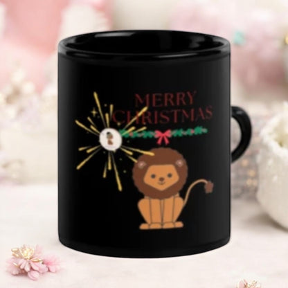 ETHNEEGIFTS Black Glossy Xmas Mug