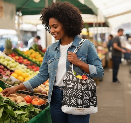 The Abstract Lines Shopping Bag - ETHNEEGIFTS