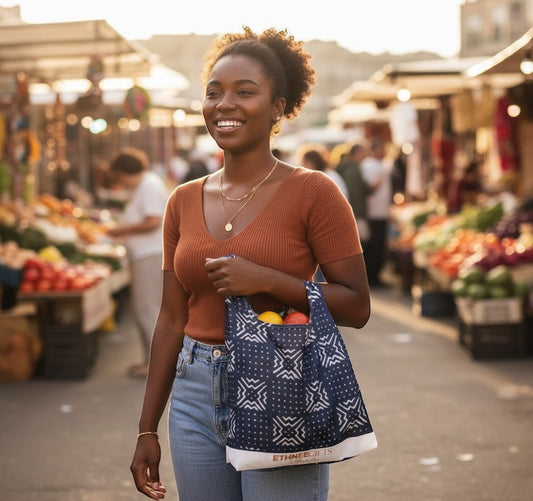 The Deep Blue Wisdom Shopping Bag - ETHNEEGIFTS