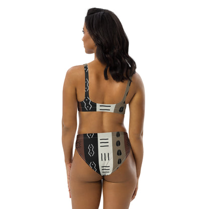 High-waisted bikini African design