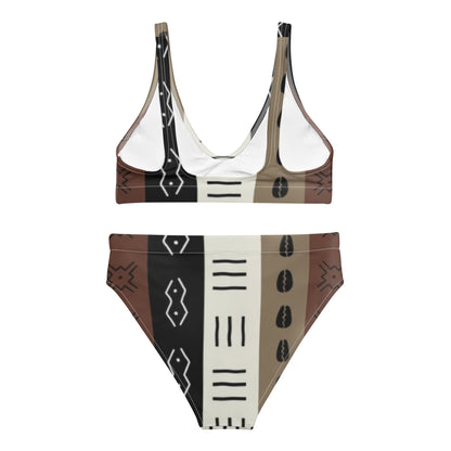 High-waisted bikini African design