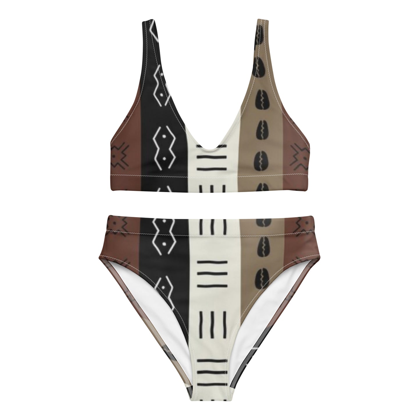 High-waisted bikini African design