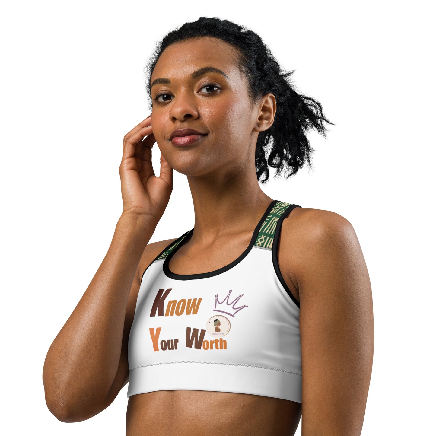 ETHNEEGIFTS Sports bra KNOW YOUR WORTH