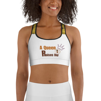 ETHNEEGIFTS Sports bra A QUEEN RAISES ME