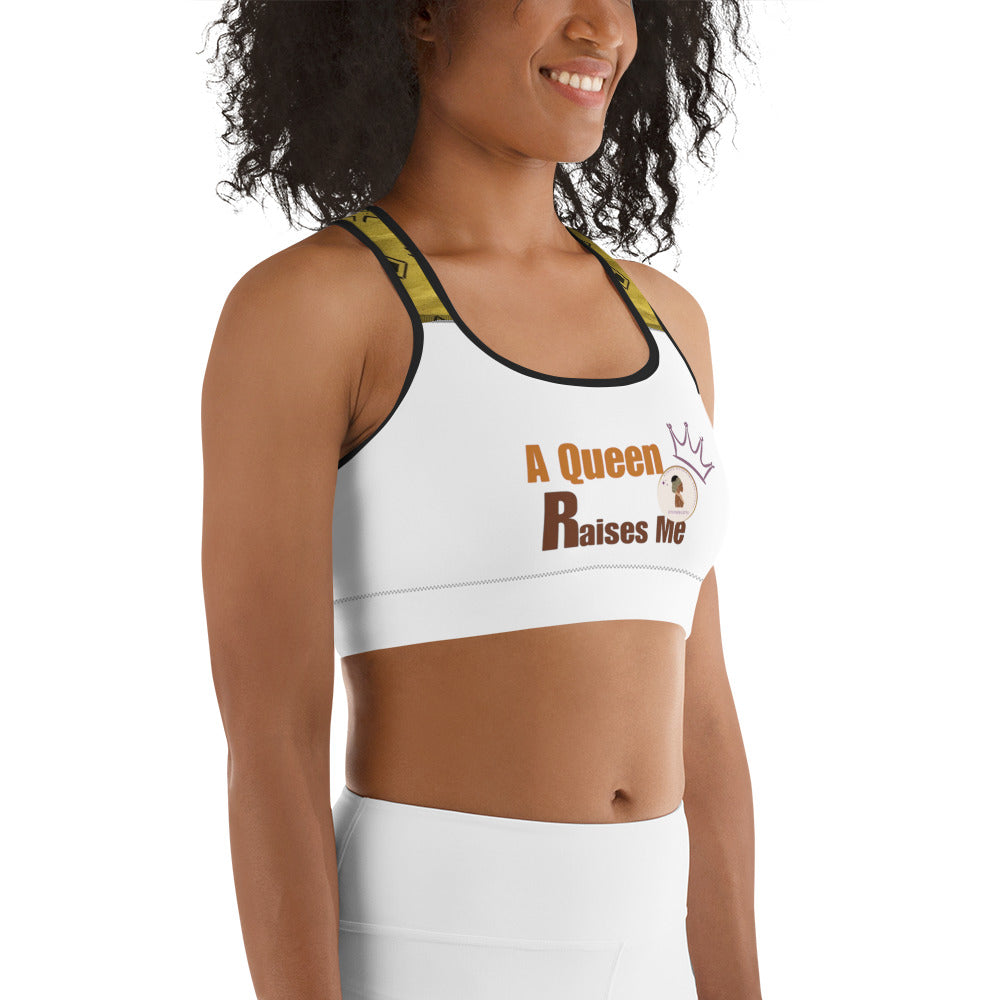 ETHNEEGIFTS Sports bra A QUEEN RAISES ME