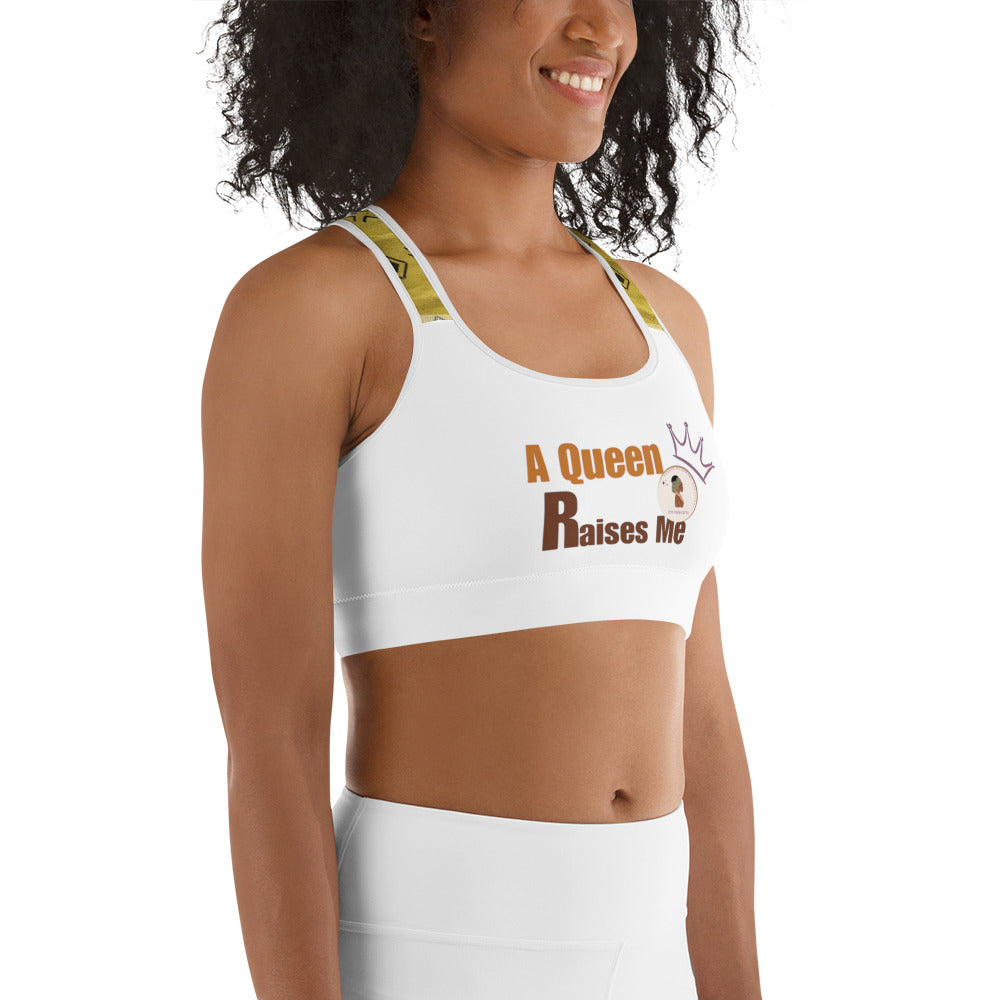 ETHNEEGIFTS Sports bra A QUEEN RAISES ME