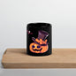 Black Glossy Mug PUMPKIN HAT