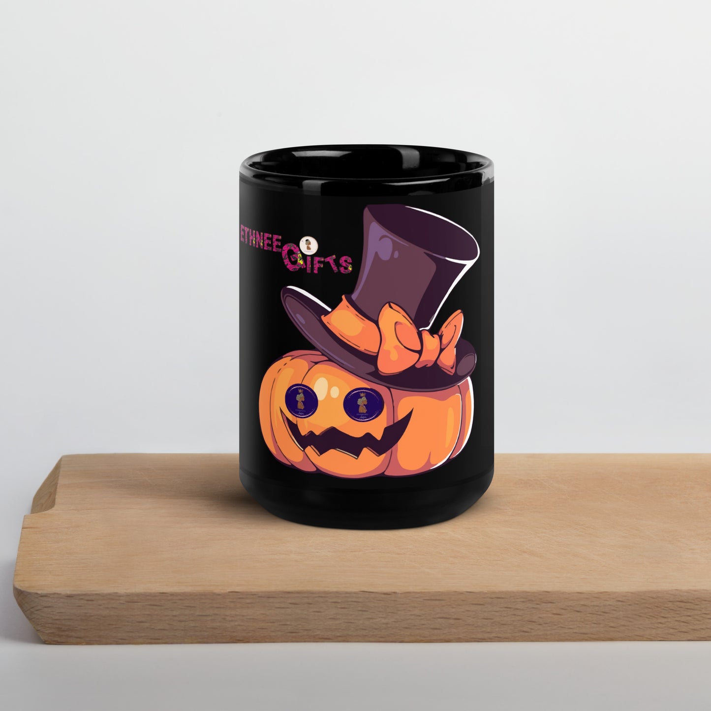 Black Glossy Mug PUMPKIN HAT