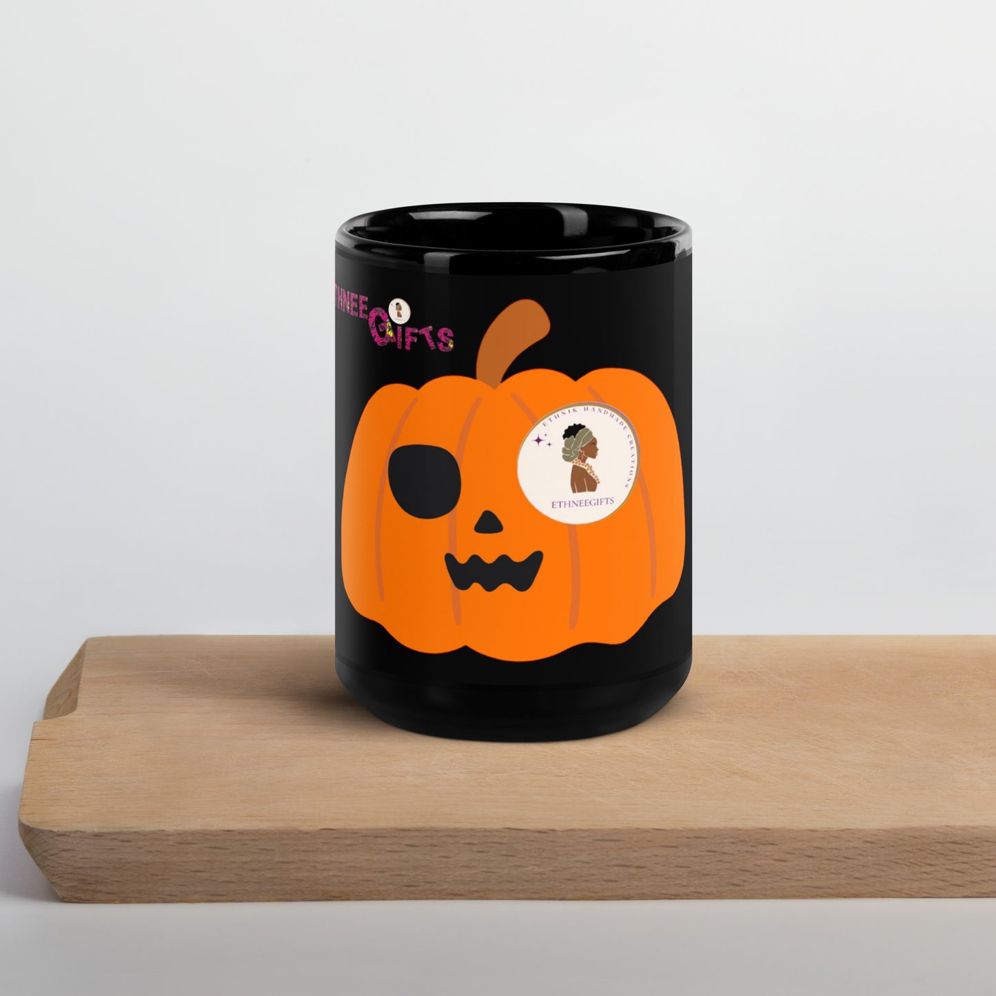 Black Glossy Mug PUMPKIN 1 EYE