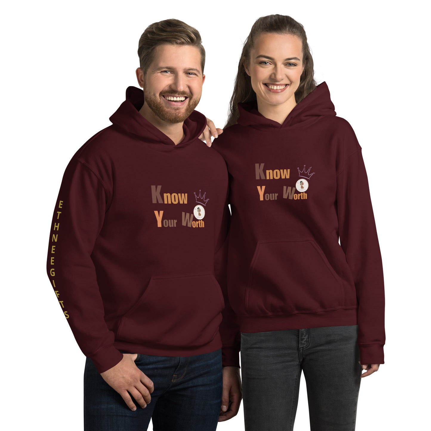 ETHNEEGIFTS Unisex Hoodie KNOWN YOUR WORTH