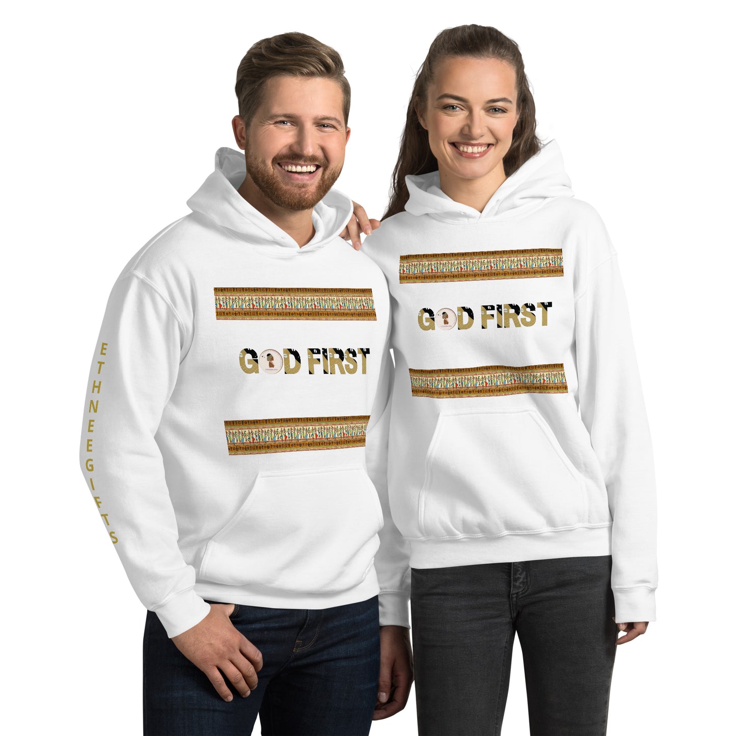 ETHNEEGIFTS Unisex Hoodie GOD FIRST