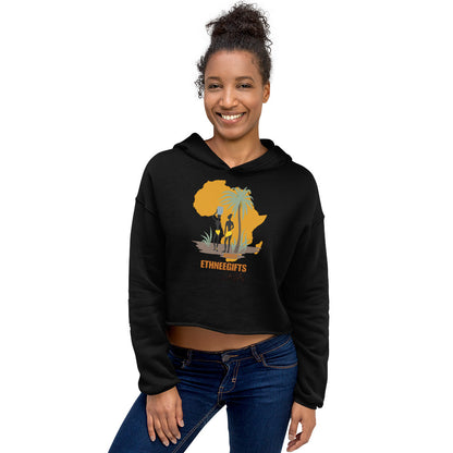 ETHNEEGIFTS Crop Hoodie AFRICA