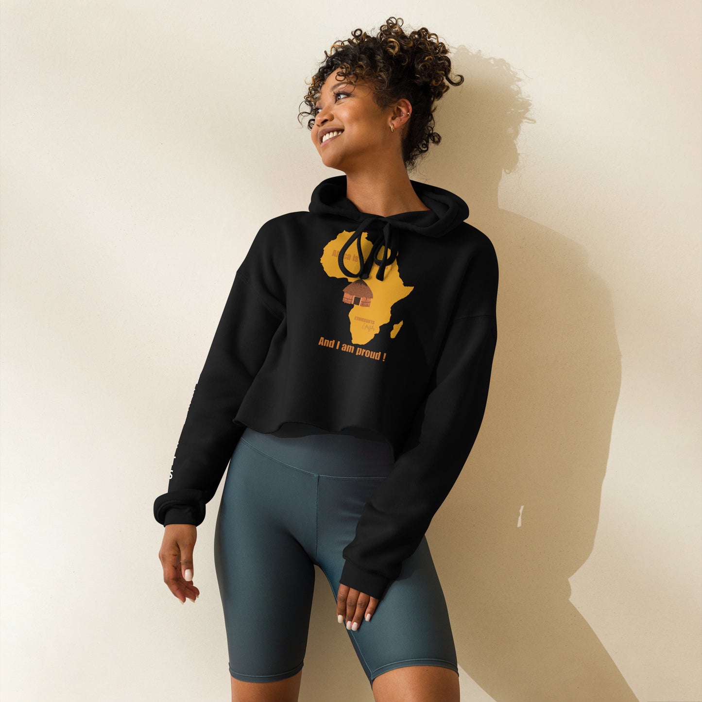 ETHNEEGIFTS Crop Hoodie AFRICA IS FABULOUS