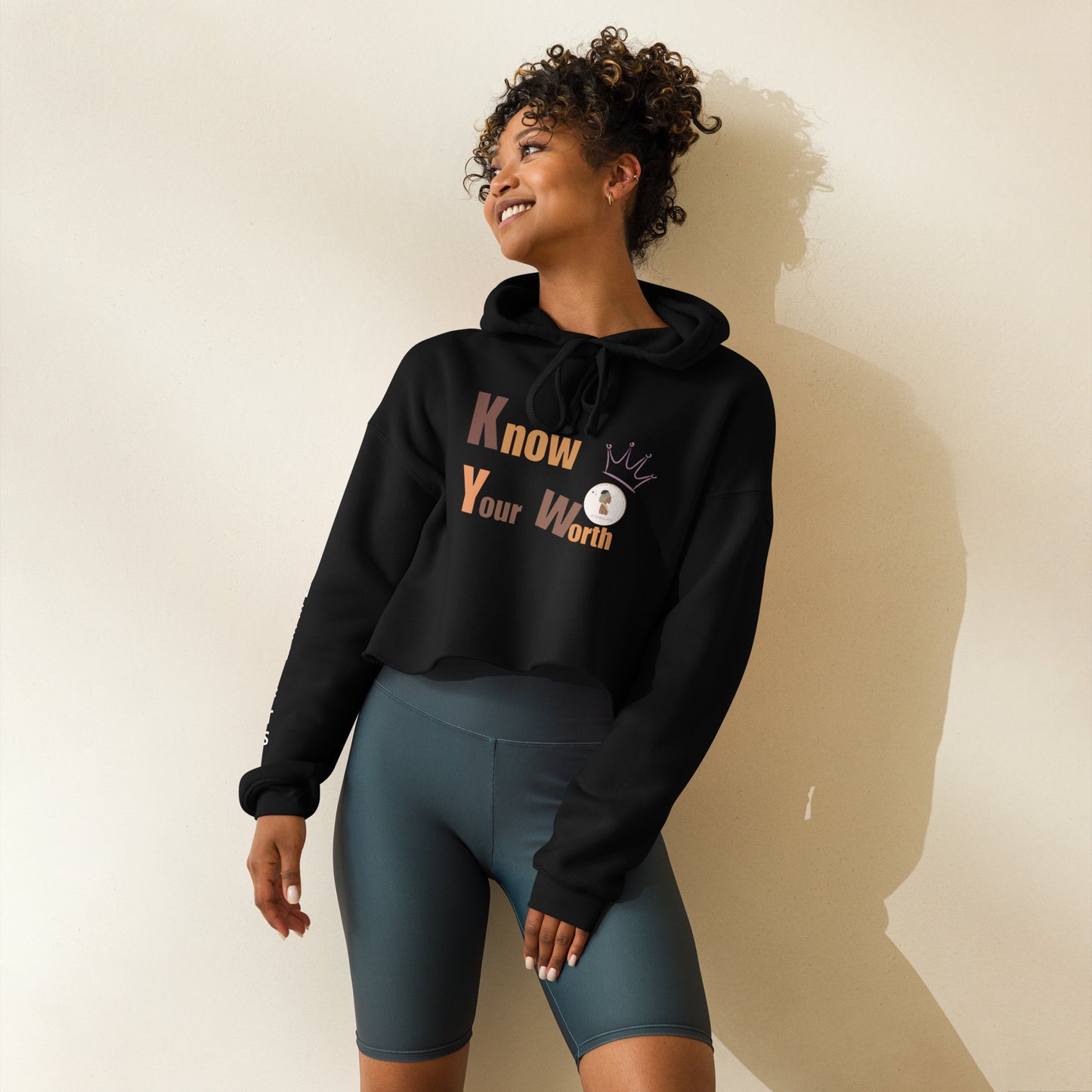 ETHNEEGIFTS Crop Hoodie KNOWN YOUR WORTH