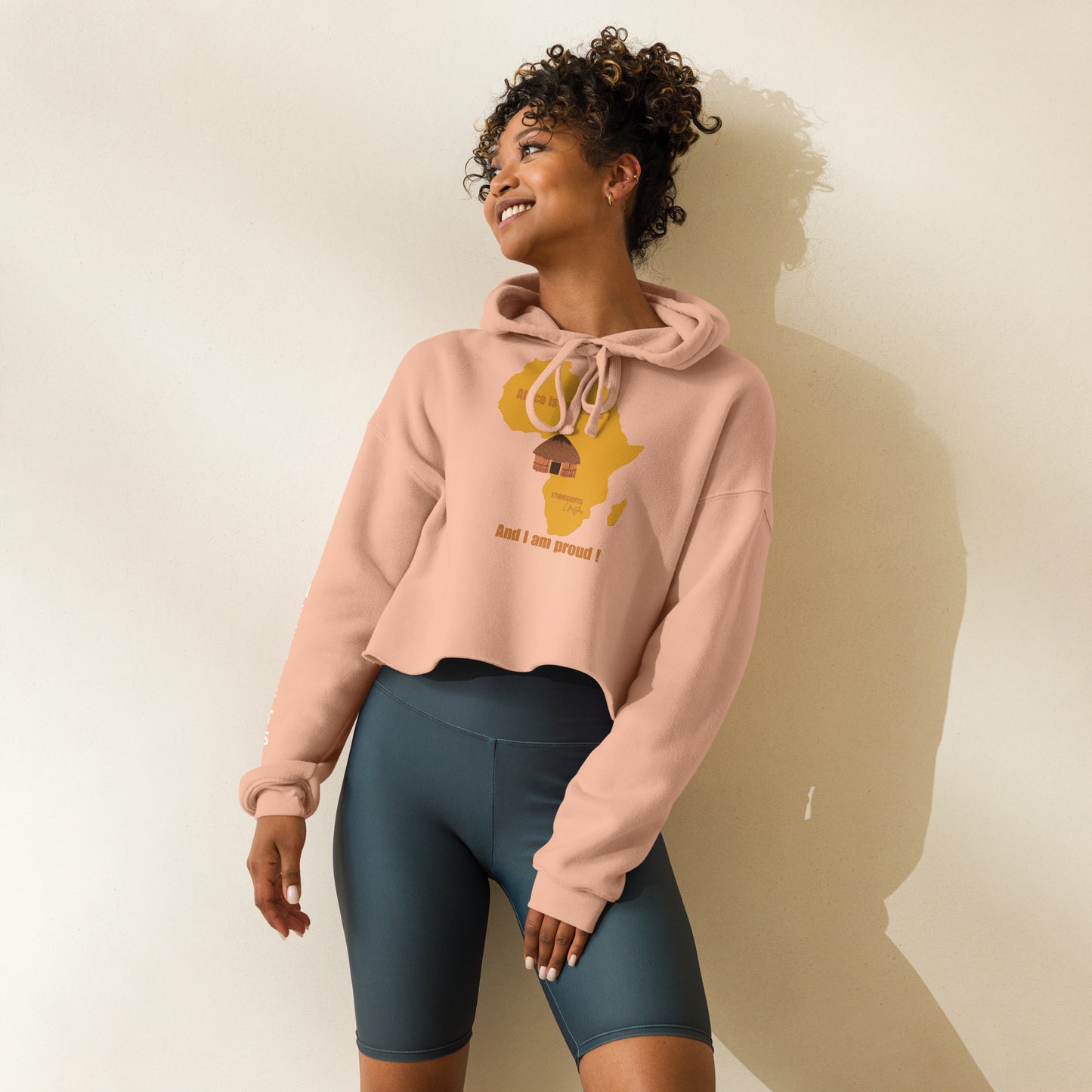 ETHNEEGIFTS Crop Hoodie AFRICA IS FABULOUS