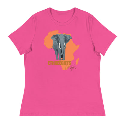 ETHNEEGIFTS Women's Relaxed T-Shirt AFRICA ELEPHANT