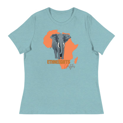 ETHNEEGIFTS Women's Relaxed T-Shirt AFRICA ELEPHANT