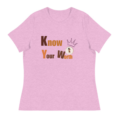 ETHNEEGIFTS Women's Relaxed T-Shirt KNOW YOUR WORTH