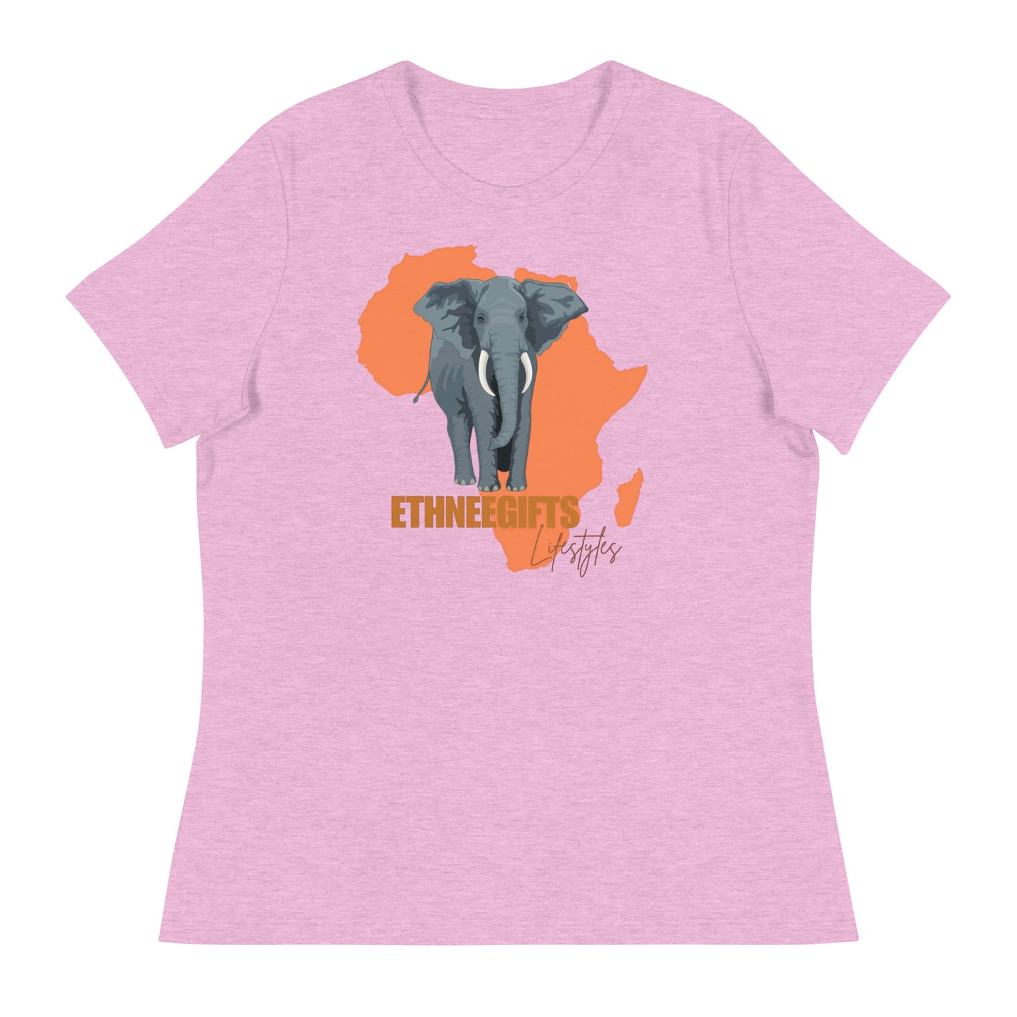 ETHNEEGIFTS Women's Relaxed T-Shirt AFRICA ELEPHANT