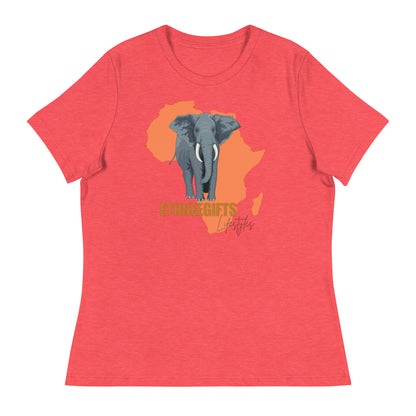 ETHNEEGIFTS Women's Relaxed T-Shirt AFRICA ELEPHANT