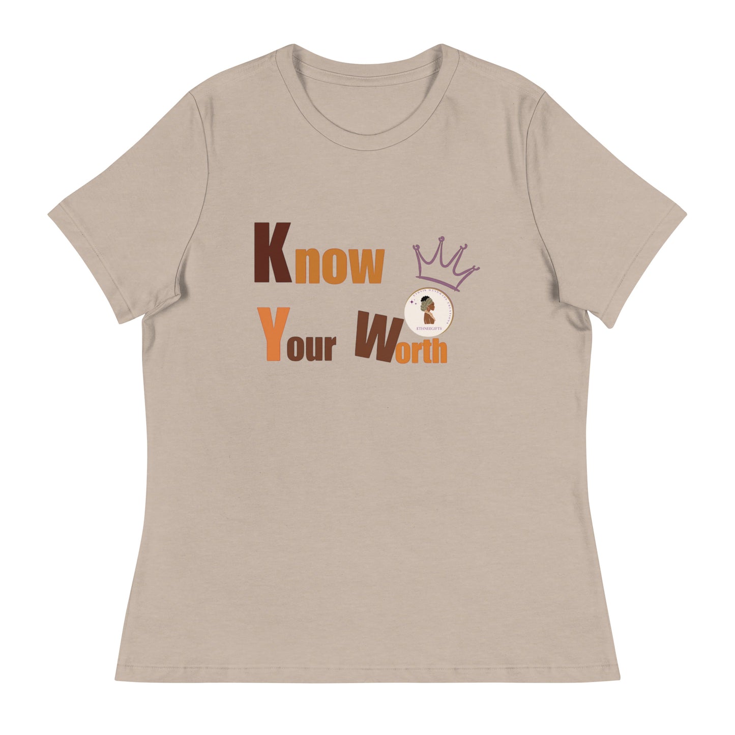 ETHNEEGIFTS Women's Relaxed T-Shirt KNOW YOUR WORTH