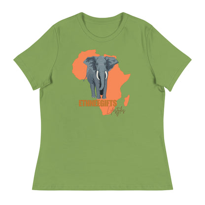 ETHNEEGIFTS Women's Relaxed T-Shirt AFRICA ELEPHANT