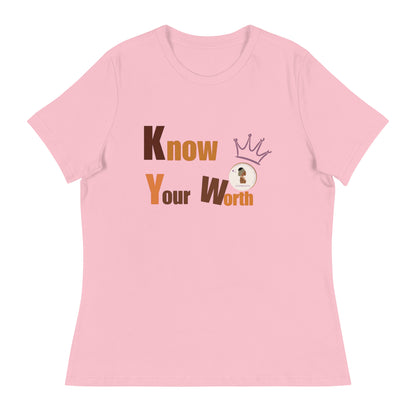 ETHNEEGIFTS Women's Relaxed T-Shirt KNOW YOUR WORTH