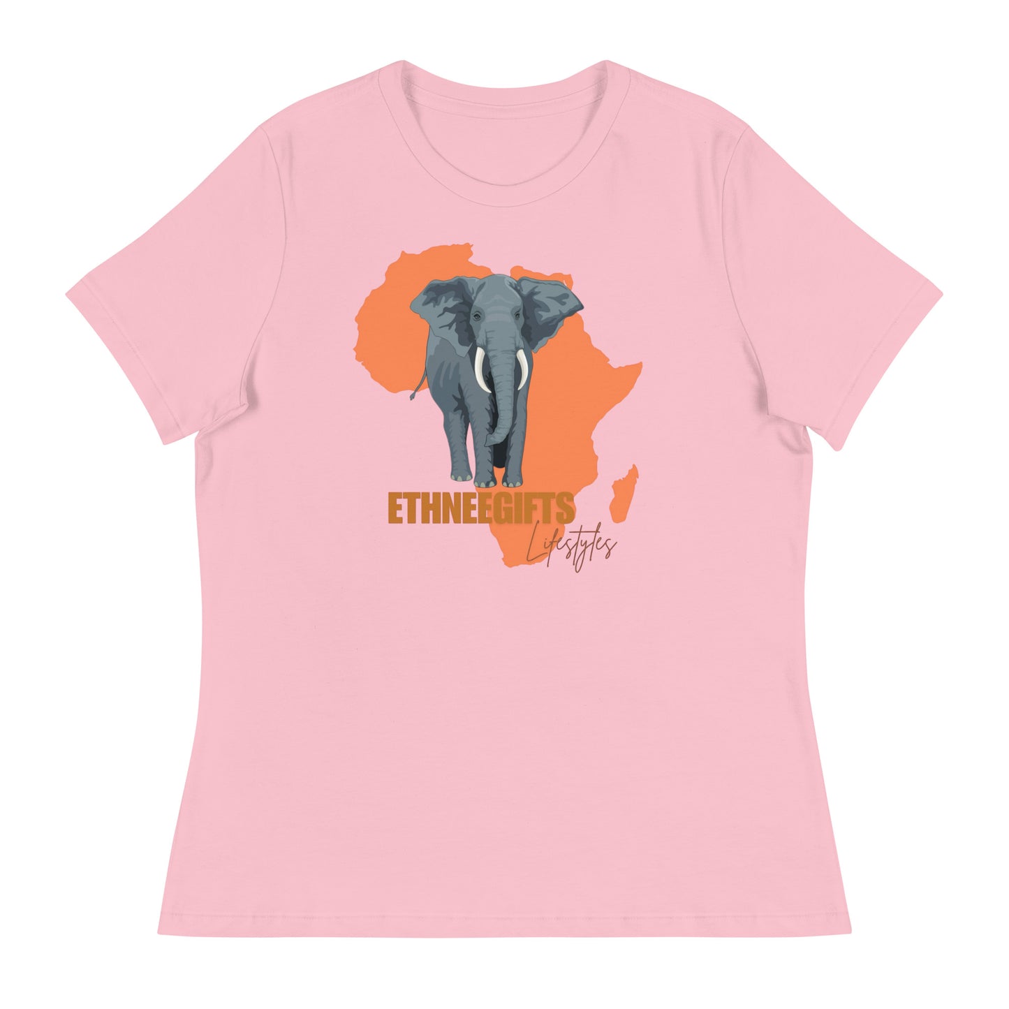 ETHNEEGIFTS Women's Relaxed T-Shirt AFRICA ELEPHANT